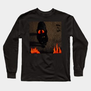 Spooky Black Cat Long Sleeve T-Shirt